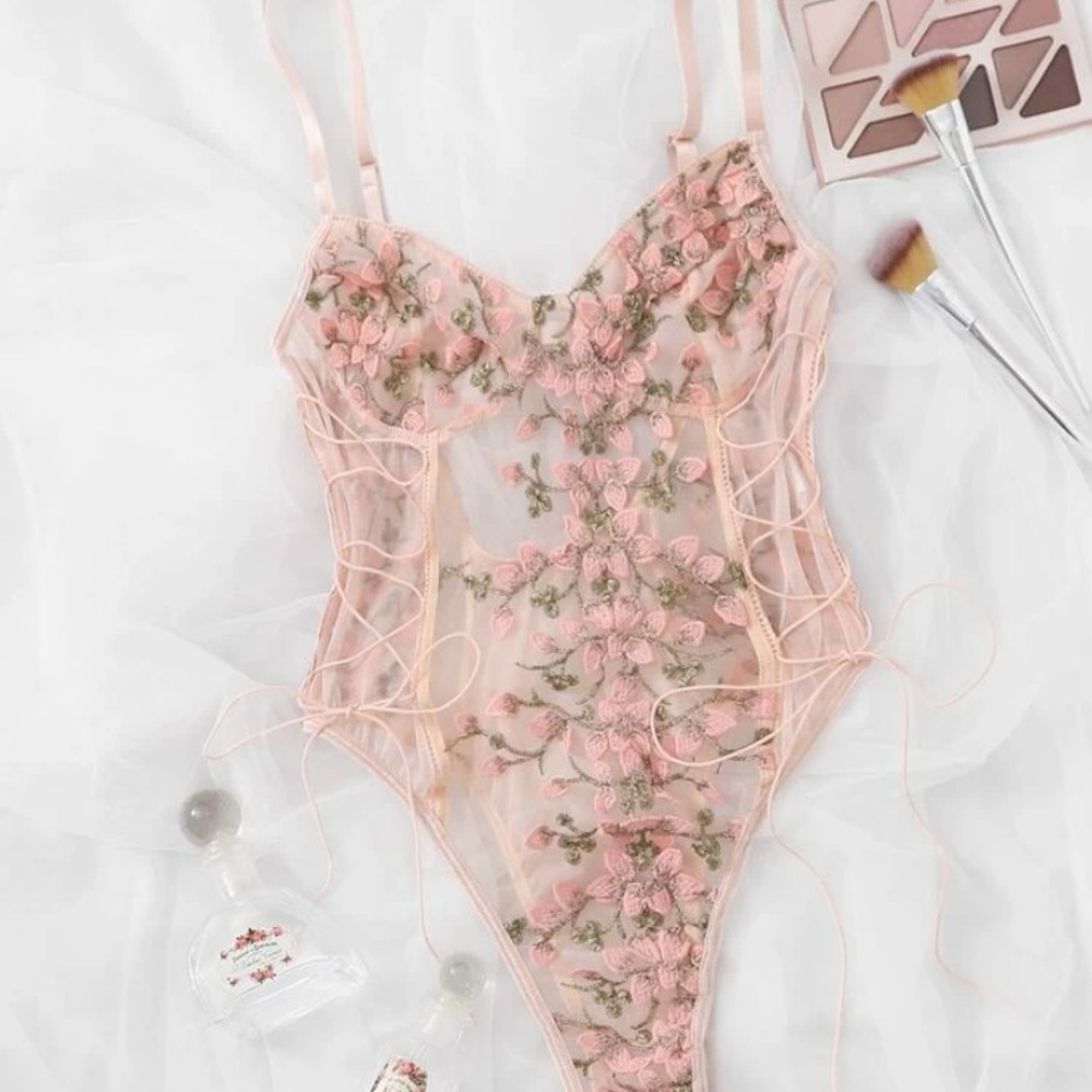 Floral Embroidered Bodysuit